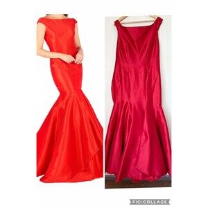 Mac Duggal Formal Dress Gown Red Fit & Flare Women’s 16 #62398L Dance Gala
